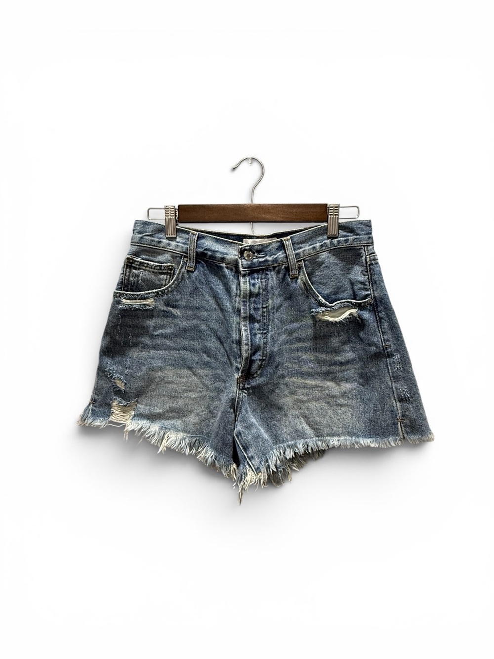 By Together Women’s High Rise Denim Shorts
